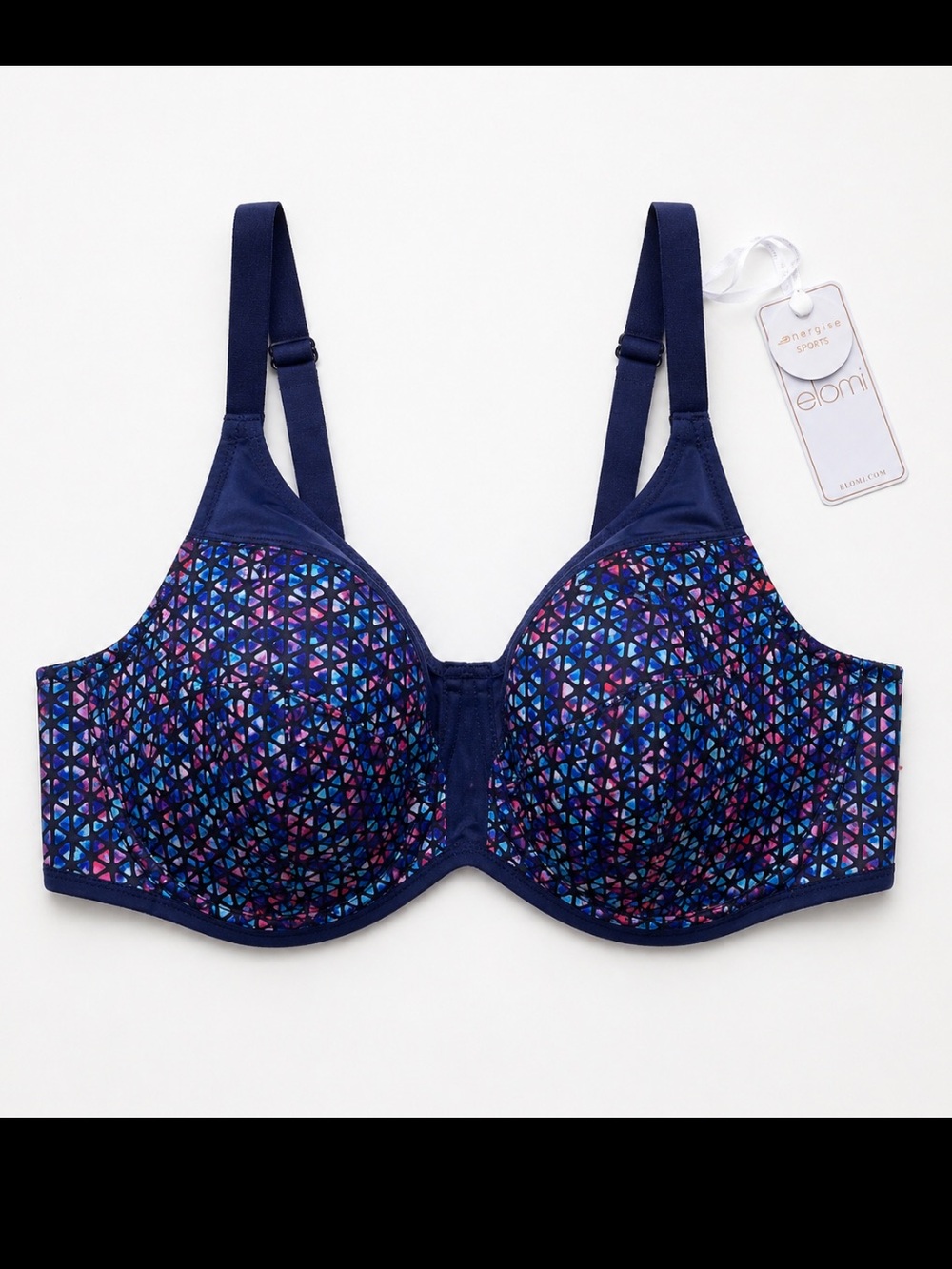 Elomi Energise Print Underwired Sports Bra Woman 38G - EL8042 NEW